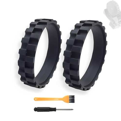 YurMemo Replacement Rubber Tires for Robot Vacuum, 2-Pack Black