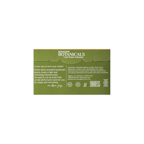 Bigelow Botanicals Watermelon Cucumber Mint Cold Water Infusion Tea Bags - 18 Count