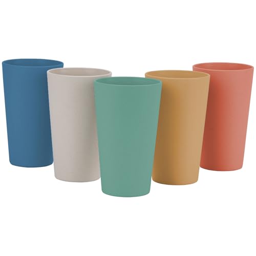 20 oz Wheat Straw Cups - Unbreakable & Eco-Friendly Set of 5 - BPA Free
