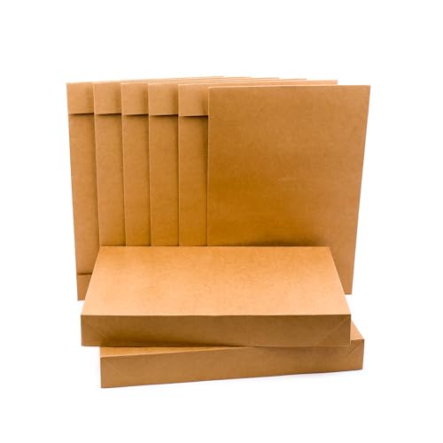 Hallmark Medium Gift Boxes with Lids 5-Pack Brown Kraft Shirt Boxes - Easy Gift Packaging
