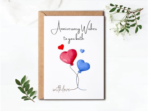 Love Hearts Anniversary Card for Couples - 5x7 Premium Quality