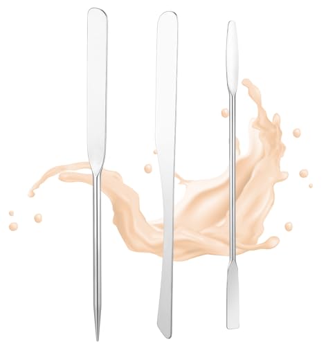 3Pcs Stainless Steel Makeup Foundation Spatula and Mixing Tool Set