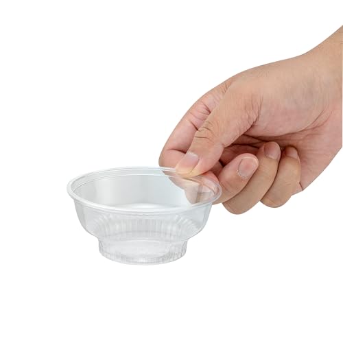 Restaurantware-RW Base 5 Ounce Round Ice Cream Cups, 500 Disposable Parfait Cups - Lids Sold Separately, Premium, Clear Plastic Dessert Cup, Serve Frozen Yogurt, Mousse, Pudding, Great For Parties