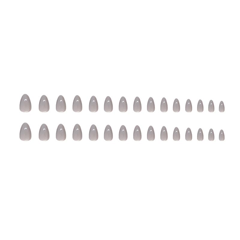 Almond Press on Nails Medium Reusable Fake Nails with Gel Polish 24 Pcs