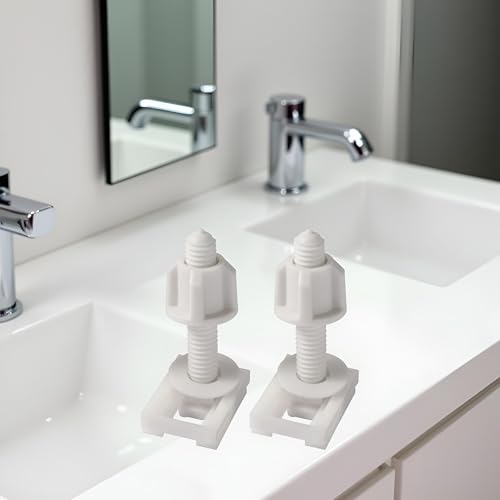 Tustao Plastic Toilet Seat Screws and Nuts Replacement Kit, 2Pcs