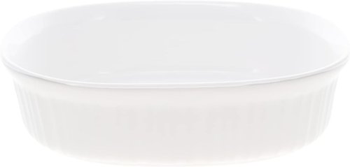 CorningWare Oval Casserole Dish - 2.5qt French White with Fluted Glass Lid | Durable & Stylish