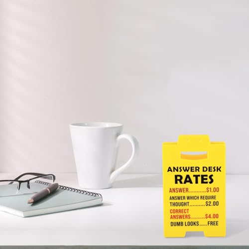 Funny Desk Rates Sign - 6.3x3.94 Inch Office Gag Gift