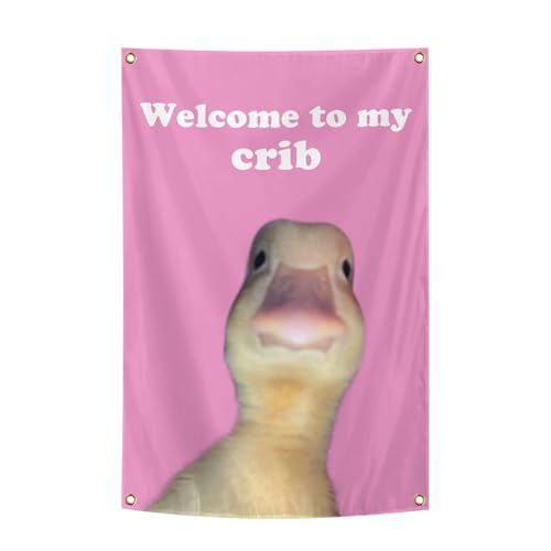 Funny Duck Flag Tapestry 2x3 FT - Durable Wall Decor for Men’s Cave