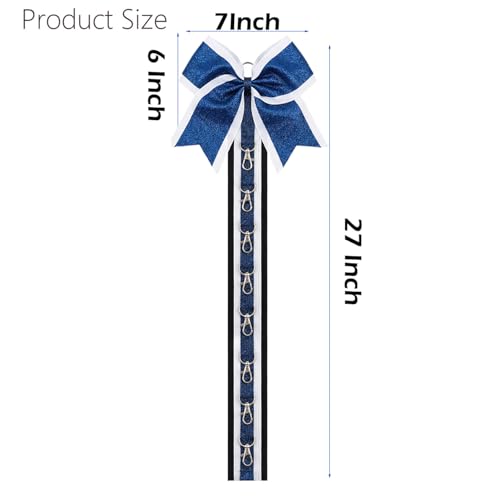 Large Handmade Cheer Bow Holder for Teen Girls - Navy