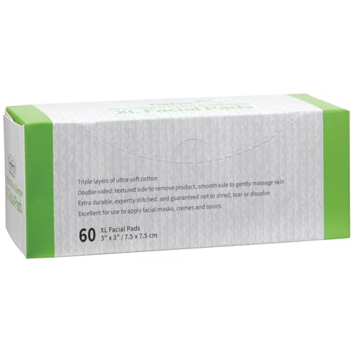 ForPro XL Disposable Facial Pads - Triple Layer Ultra Soft Cotton 60-Count