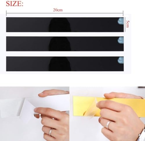 Gold Mirror Wall Stickers 10Pcs Acrylic Striped Art Tile Decals