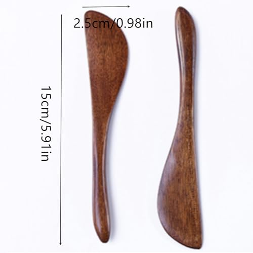 2-Piece Wooden Butter Knife Set - 6 Inch Spreader for Condiments