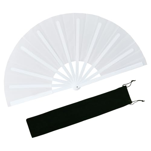 Large Handmade Rave Hand Fan - Foldable, Durable & Clacking