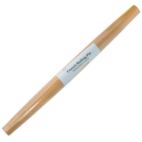 17-Inch French Beech Wood Rolling Pin for Baking & Pastry Dough