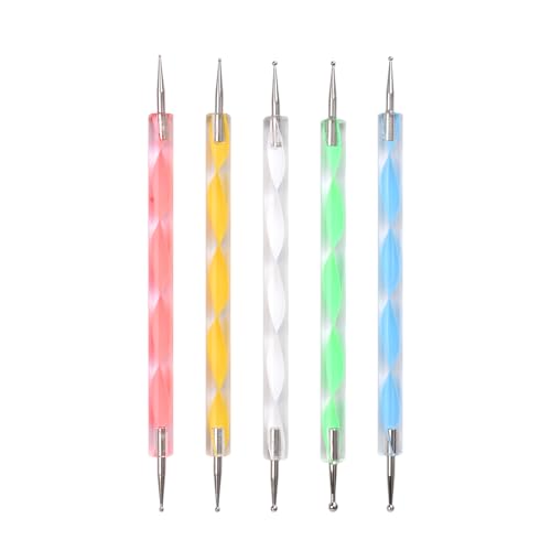 Siyuwuro 5-Piece Double-Ended Nail Art Dotting Pen Set
