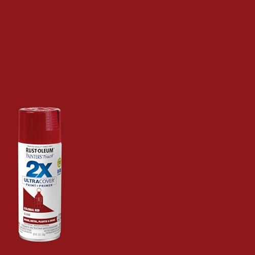 Rust-Oleum Painter's Touch 2X Ultra Cover Spray Paint, Gloss Colonial Red, 6 Pack