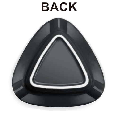 Black Cigar Ceramic Triangle Ashtray - Deep Basin Holds 3 Cigars, Durable
