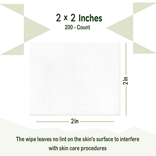 SION BIOTEXT Non-Woven Facial Wipes 200 Count 2"x2" Lint-Free Salon Esthetic Spas