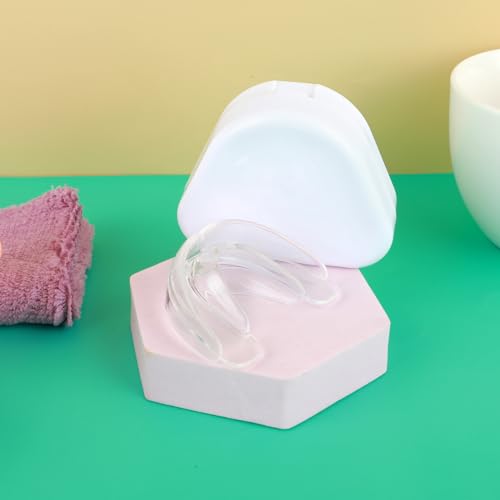 1 Piece Sports Mouth Guards Football with Case Youth Teeth Braces Clear Basketball Wrestling Boxing Taekwondo Lacrosse MMA Mouthguards Braces for Women Men