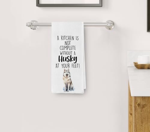 Zeghk Husky Dog Kitchen Towel - Funny Husky Decorative Dish Hand Towel 16x24 inch