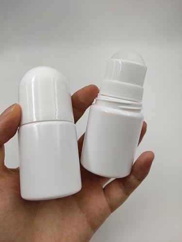 Empty Plastic Roll-On Bottles with Removable Cap for DIY Deodorant and Essential Oils 4-Pack