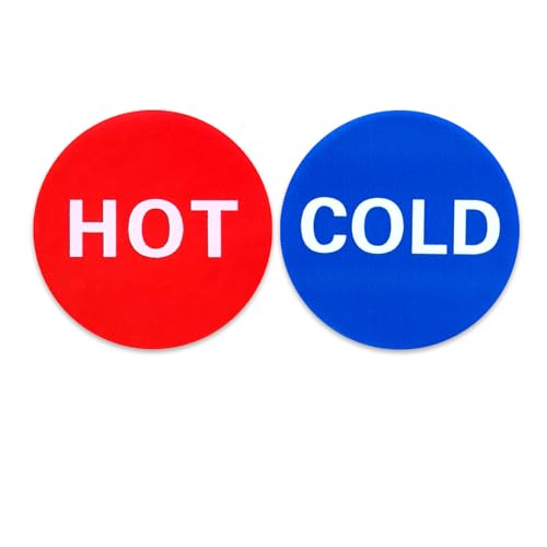 Self-Adhesive Hot Cold Water Signs - 1.42 Inch Acrylic Labels (2 Pack)