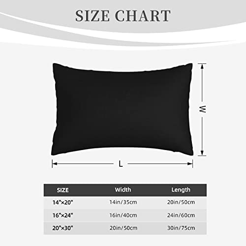 Personalized Custom Pillow Cover Black 14x20 with Photo & Text - Double Sided Print