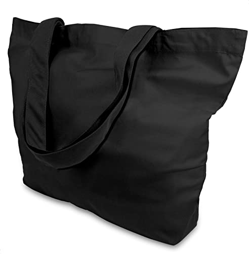 TOPDesign Large 12oz Cotton Canvas Tote Bag - Reusable Grocery & Craft Bag