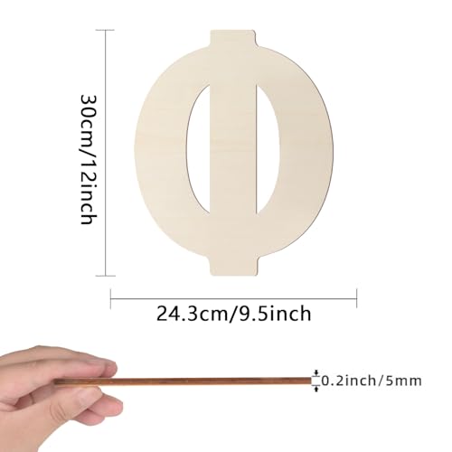 12-Inch Wooden Greek Letter Φ Phi | Unfinished Craft Decor