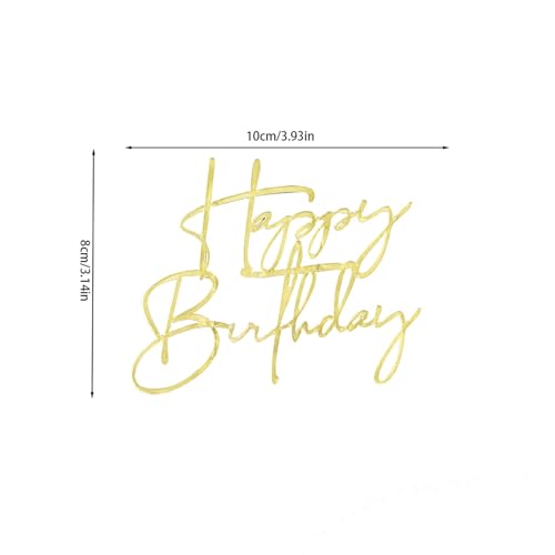 Elegant Gold Acrylic Happy Birthday Cake Topper for Any Celebration