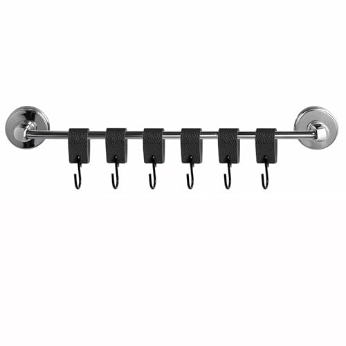 Yuanchu Black Leather S Hooks - 3 Pack Multifunctional Metal Hangers for Clothes & Kitchen