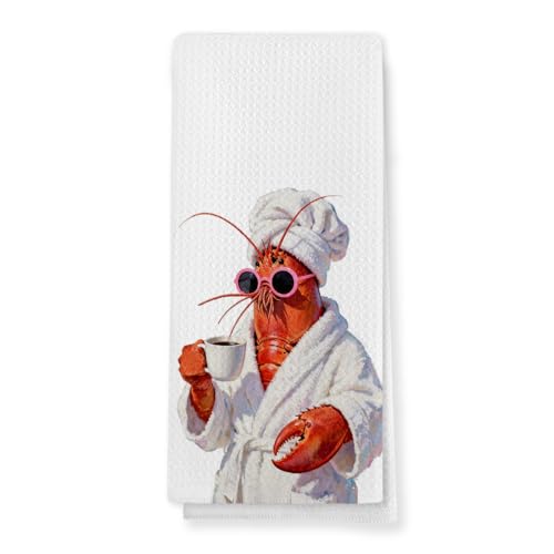 Lobster Hand Towels - Funny Coastal Decor, 16x24 Inch