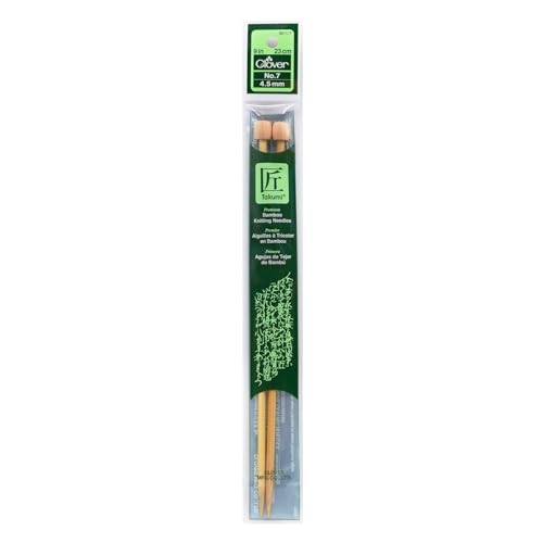 Clover Takumi 9-Inch Bamboo Knitting Needles, Size 7 (Set of 2)