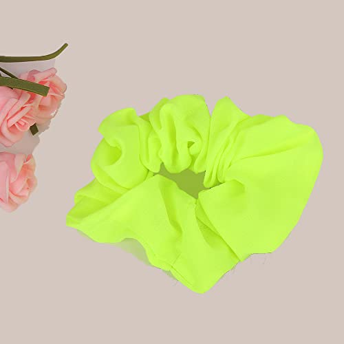Leadigol 8 Pack Neon Hair Scrunchies Elastic Chiffon Hair Ties
