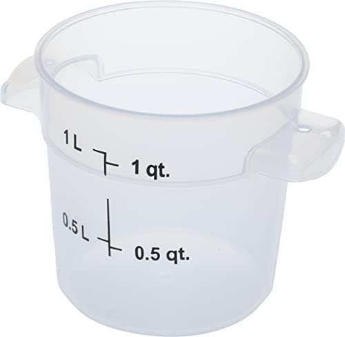 1 Quart Round Food Storage Container - Durable Polycarbonate, Stackable