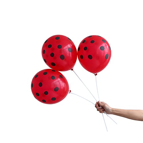 Biodegradable Black Polka Dot Latex Balloons - 11-Inch, 12-Pack
