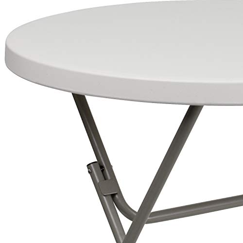Flash Furniture Kathryn Commercial Grade 2.63-Foot Round Granite White Plastic Folding Table
