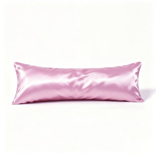 Juwenin Home Satin Body Pillowcase - 20x54 Inch Pink Envelope Closure