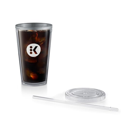 Keurig Iced Coffee Tumbler 16oz with Straw, BPA-Free, 6-Pack