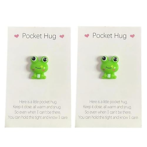 Pocket Hug Frog Token Set 2Pcs with Greeting Cards Encouragement Gifts