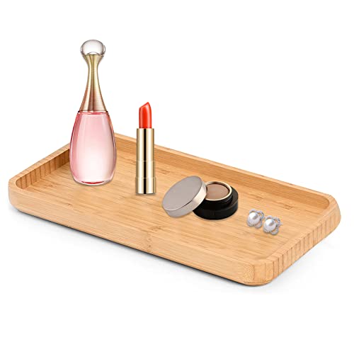 Bamboo Vanity Tray for Bathroom Storage - 11.8 x 6 in