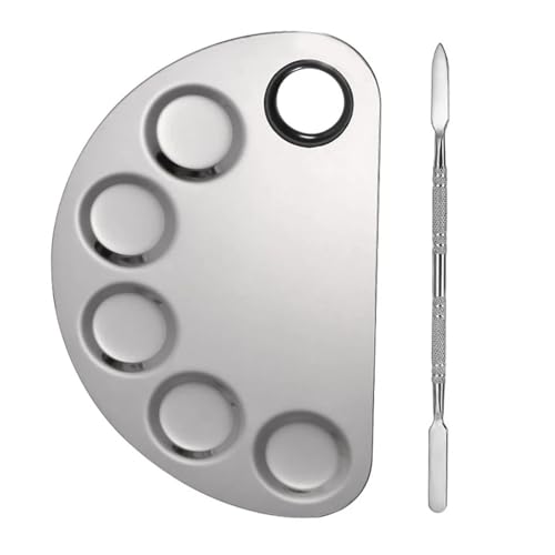 Stainless Steel Makeup Mixing Palette and Spatula Set for Cosmetics