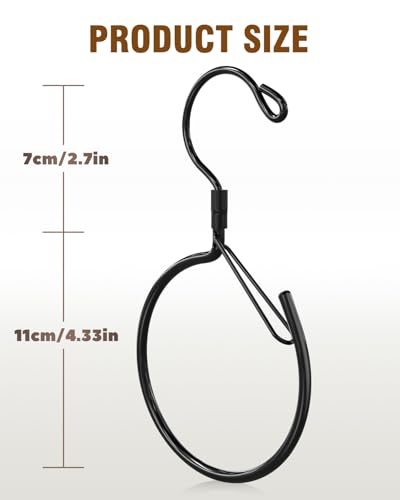 Supforce 360° Swivel Belt Hanger for Closet - Black, 2 Pack