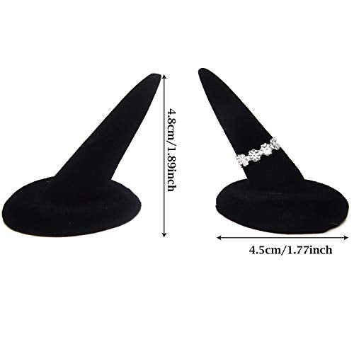 Black Velvet Ring Display Stand - 2pcs Jewelry Organizer