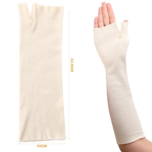 4 Pcs Hand Socks for Splint Elastic Stockinette Tubing Wrist and Thumb Spica Wrap Liner for Under Brace for Women Men (3.9 x 13.3 Inch)