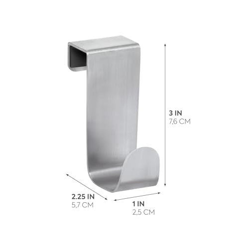 iDesign Forma Brushed Stainless Steel Over-The-Cabinet Hook - 1" x 2.25" x 3"