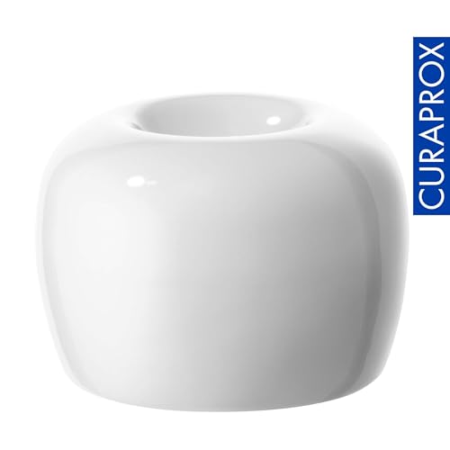 Curaprox White Ceramic Toothbrush Holder - Stylish & Hygienic