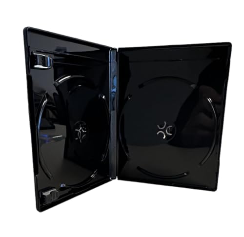 Black 12.5mm Double Blu-Ray Case for CD/DVD Storage - MediaPack4All