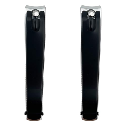 Black Stainless Steel Nail Clippers Set - 2PCS Large Trimmers