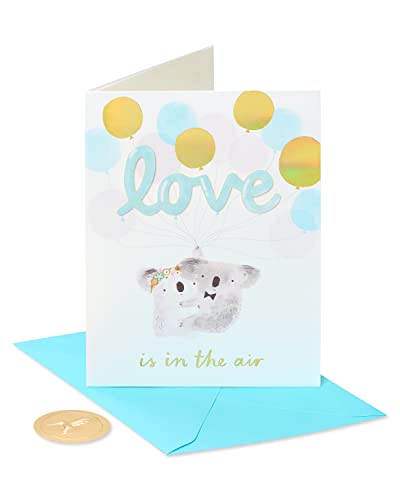 Papyrus Wedding Card - Sky Is The Limit Koala Design, 4.5 x 6 Inch